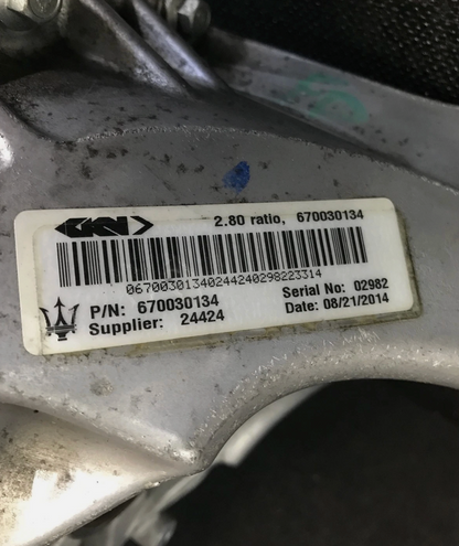 2014-2017 MASERATI QTP (QUATTROPORTE GHIBLI) REAR DIFFERENTIAL PART #670030134