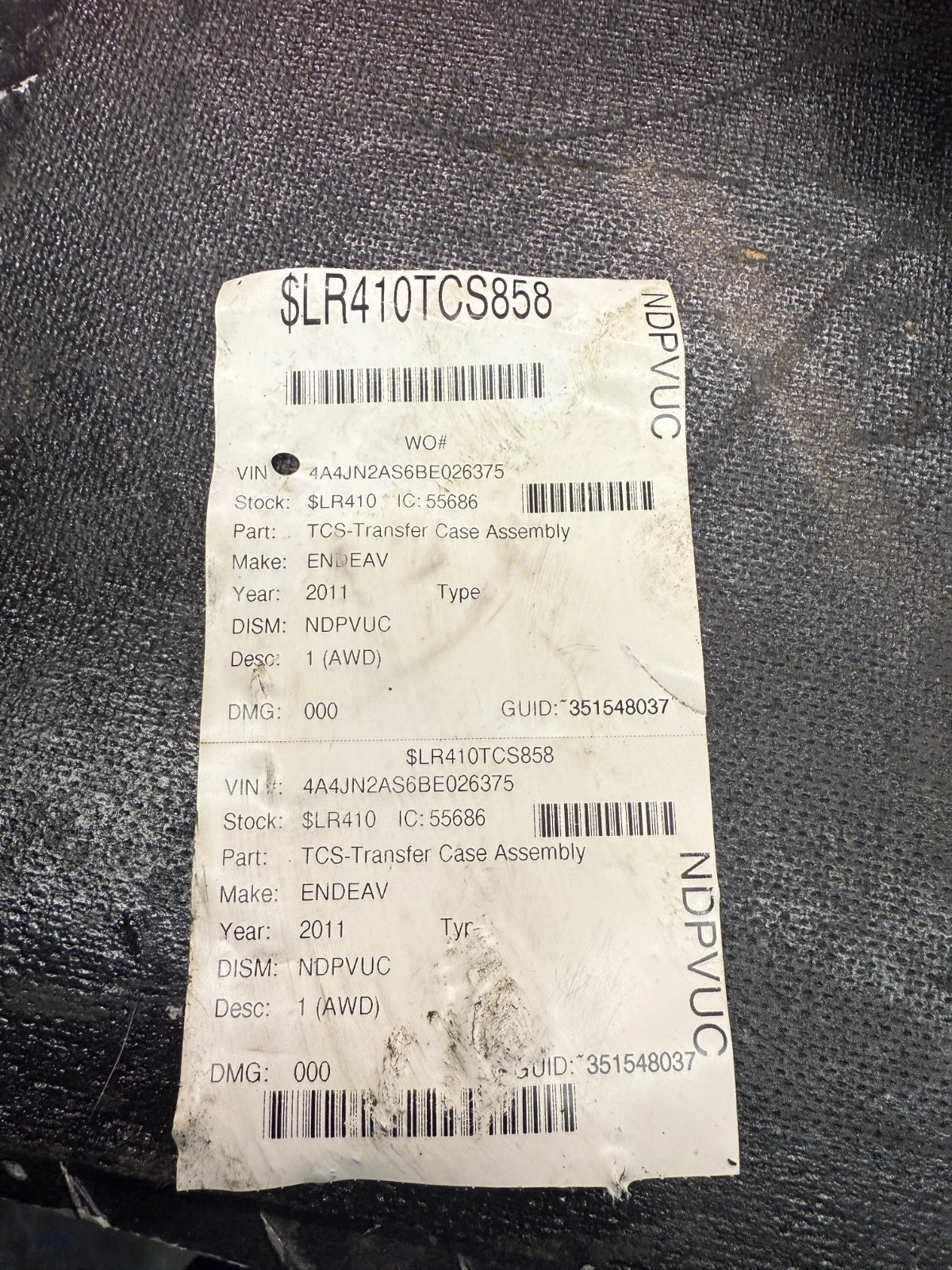 2004 - 2011 MITSUBISHI ENDEAVOR TRANSFER CASE